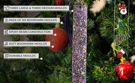 HASTHIP® 6 Pack Silicon Moulds for Resin Art DIY Bookmark Resin Mold ...