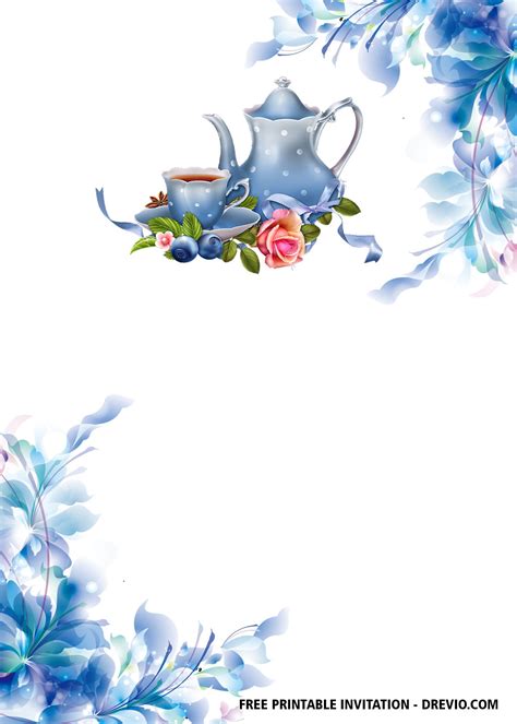 Blank Tea Party Invitation Template - Printable And Enjoyable Learning