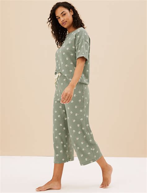 Buy Cotton Blend Waffle Pyjama Bottoms at Marks & Spencer