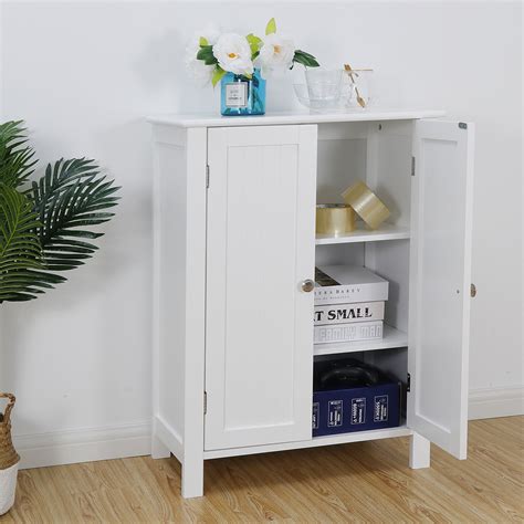 Buy HomGarden 2-Door Bathroom Floor Storage Cabinet Side Cupboard W ...