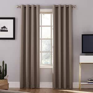 Sun Zero Black Woven Thermal Blackout Curtain - 40 in. W x 63 in. L ...