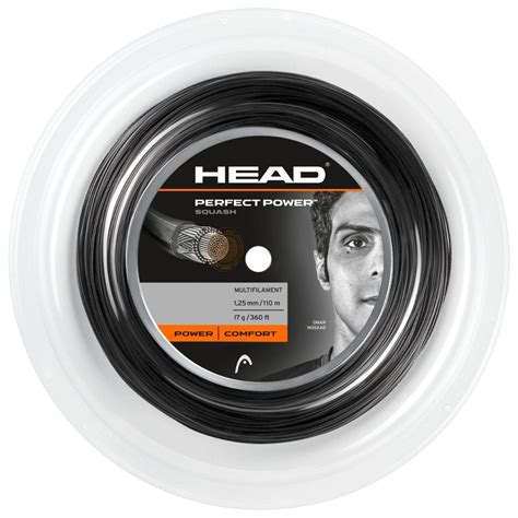Head Perfect Power Squash String 110 mtr Reel 16g (Black) – Prokicksports