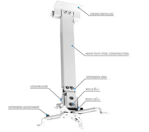 2 Feet Heavy Duty Projector Tilt Mount for Wall and Ceiling – GADGET WAGON