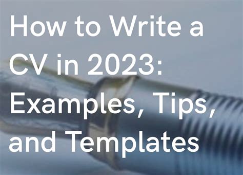 Image result for How to Write a CV Example
