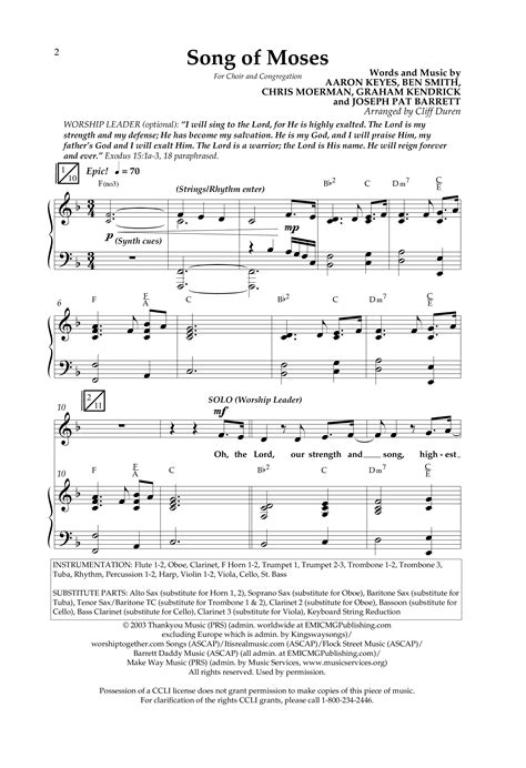 Song Of Moses (Choral Anthem SATB) Sheet Music PDF (Lifeway Choral ...