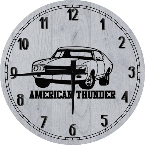Buy Wood Wall Clock 12 Inch American Thunder Racing Nova SS Classic ...