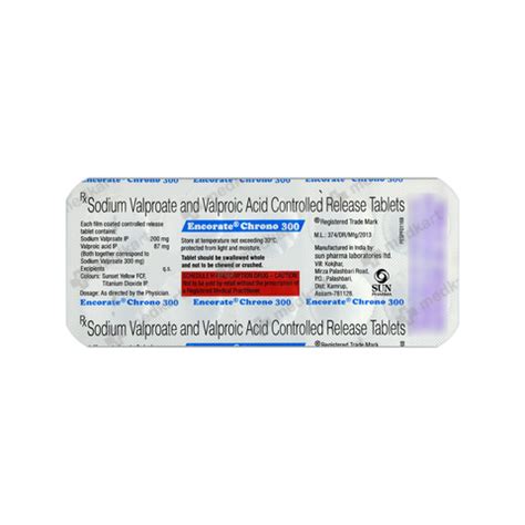 ENCORATE CHRONO 300MG TABLET 10'S, Price, Composition & Generic ...