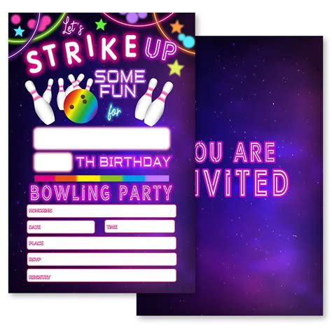 Bowling Birthday Invitation, Let's Strike Up Some Fun Bowling Party ...