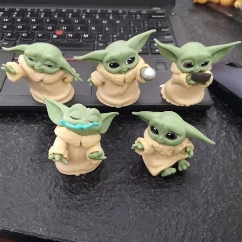 Funny Baby Yoda Figures, Great Star Wars Gift, Set of 5pcs, 2.4" Tall ...