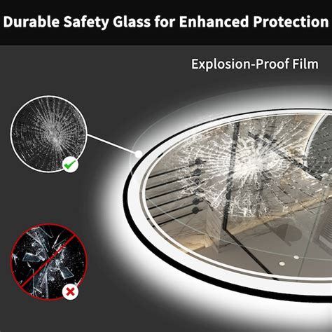 ExBrite 24-in x 36-in Frameless Rectangle Dimmable Lighted Fog Free ...