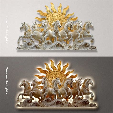 7 Horses Wall Art with LED Light – Artiksha Collections