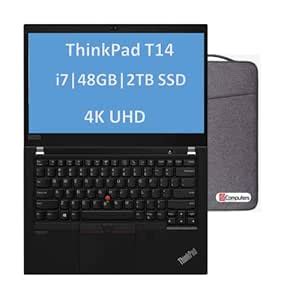 Lenovo 2022 ThinkPad T14 14" UHD 4K IPS (Intel 4-Core i7-10610U, 48GB ...
