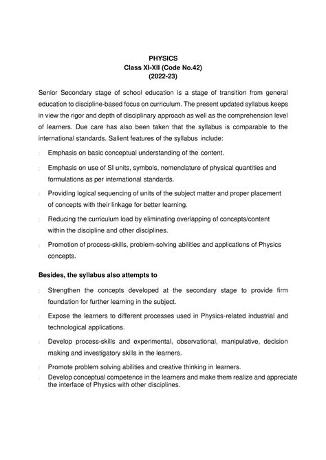 Physics Sr Sec 2022-23 - practical - PHYSICS Class XI-XII (Code No ...