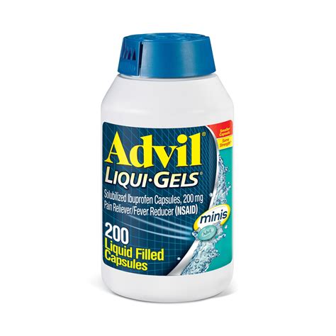 Advil Liqui-Gels Minis Pain and Headache Reliever Ibuprofen, 200 mg ...