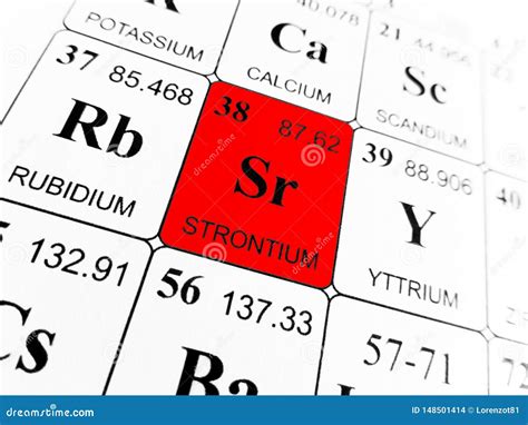Strontium on the Periodic Table of the Elements Stock Photo - Image of ...