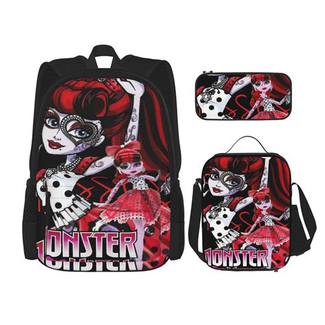Monster High Backpack Set Versatile 3-in-1 with Crossbody Lunch Bag and ...