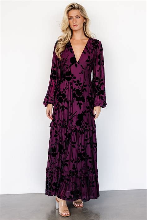 Liana Velvet Embossed Maxi Dress | Mulberry – Baltic Born