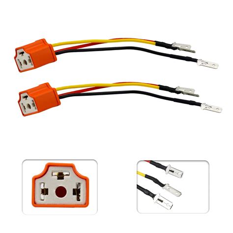 LivTee Ceramic H4 9003 HB2 Headlight Connector with 3 Adapter Wiring ...