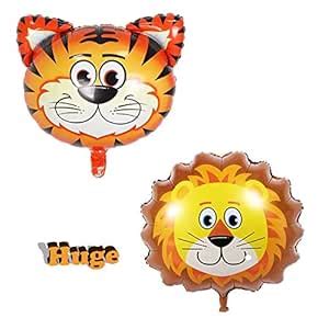 Huge Barn Farm Balloons Animals Birthday Tiger Lion Party Animal Head ...