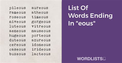 List of Common Synonyms