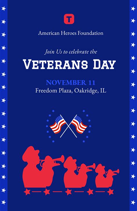 Free Veterans Day Poster Templates, Editable and Printable