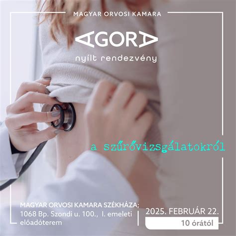 MOK Agora- Párbeszéd a szűrővizsgálatokról-a regisztráció lezárult ...