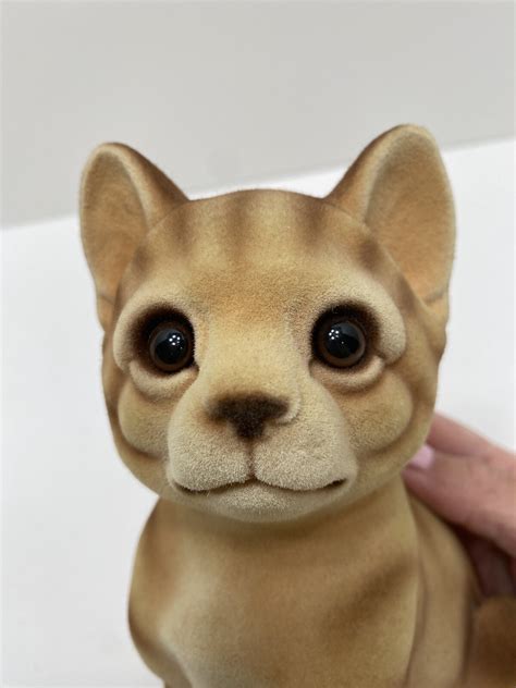 VINTAGE GEORGE GOOD FLOCKED Fuzzy Orange Tabby Cat | Ubuy India