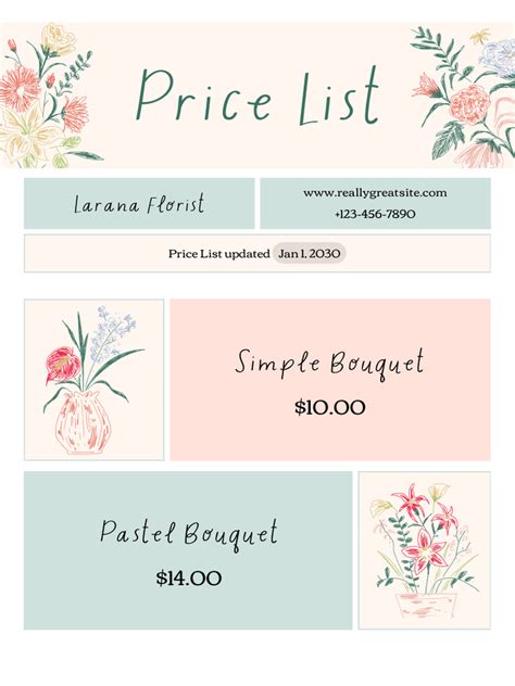 Image result for Price List PDF