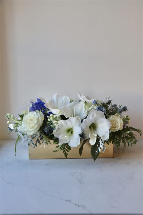 Blue And White Flower Centerpieces