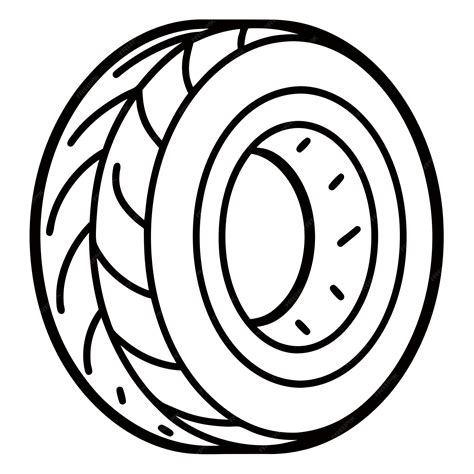 Black and white illustration of a car tire | Premium AI-generated vector