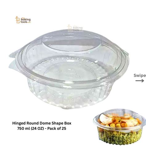 Hinged Round Dome Shape Container Box 750 ml - 24oz - Pack of 25