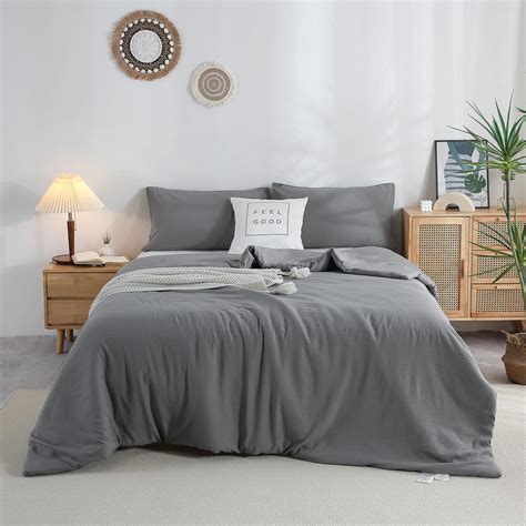 COTTEBED Ultra-Soft KING Sized Bedding Down Comforters Sets Dark Gray ...