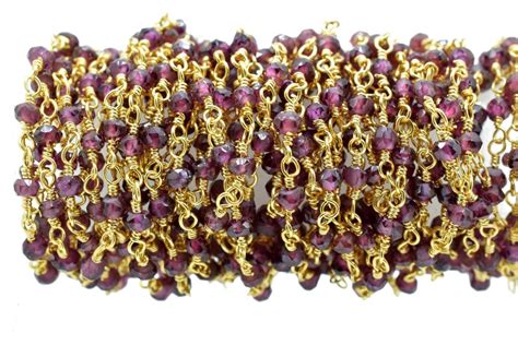 Buy Garnet 2mm to 2.5mm Rondelle Shape Bead Chain,garnet Rosary Chains ...