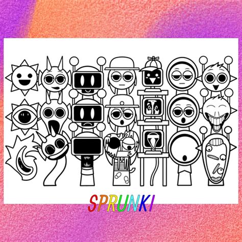 Sprunky Coloring Page 1 PNG and 1 PDF A4 Size for Personal Use Only ...