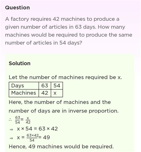 A factory requires 42 machines to produce a given number of articles in ...