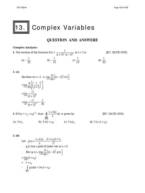 Image result for Complex Variables Exercise
