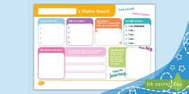 Vision Board Template For Setting Goals - Twinkl