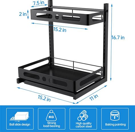 Buy MOSTWOGO Sliding Under Sink Organizers and Storage, 2-Tier Carbon ...