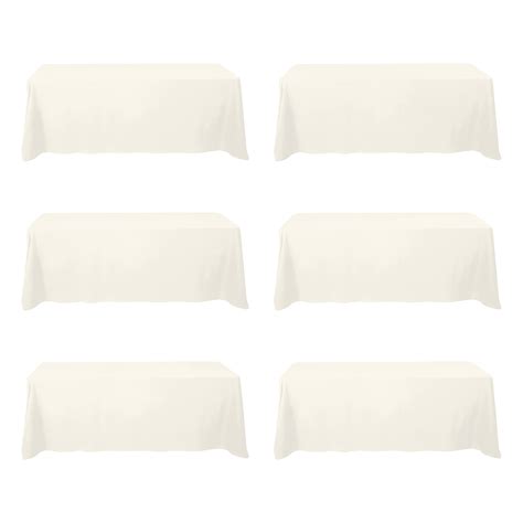 BRILLMAX 6 Pack Ivory Tablecloths for 8 Foot Rectangle Tables 90 x 156 ...
