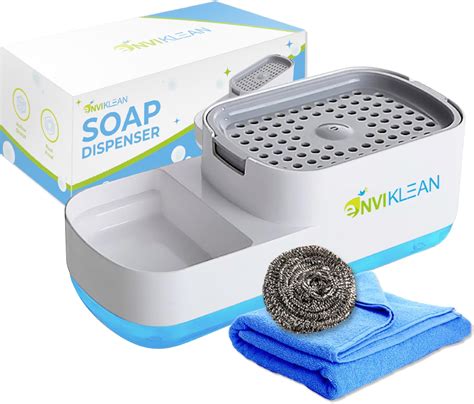 Nyarra Soap Dispenser for Kitchen with Sponge Holder 400ml, Hollow ...