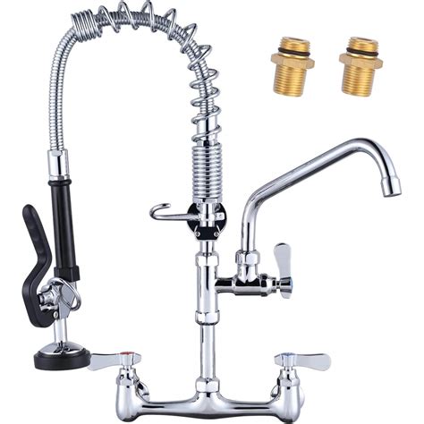 iVIGA 21 Inch Commercial Kitchen Faucet Wall Mount with Pre-Rinse ...