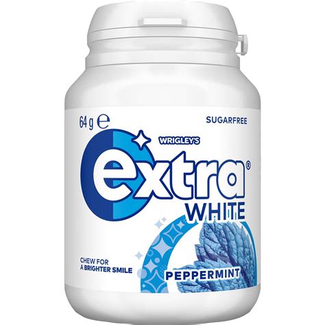 Calories in Wrigley's Extra White Peppermint Chewing Gum Sugar Free Bottle calcount