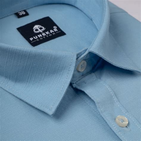 Sky Blue Color Cotton Linen Shirt For Men – Punekar Cotton