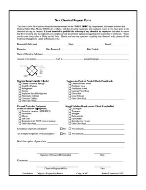New Chemical Request Form - YSU - Web Ysu - Fill and Sign Printable ...