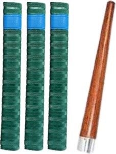 Crx Set of 3 Gray Cricket Bat Grip Annular Ribbed + one wooden gripper ...
