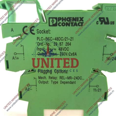 PHOENIX CONTACT PLC-BSC-48DC/21-21 TERMINAL BLOCK RELAY 2961192 ...