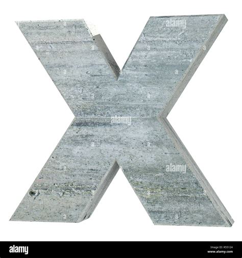 Concrete Capital Letter - X isolated on white background . 3D render Illustration Stock Photo ...