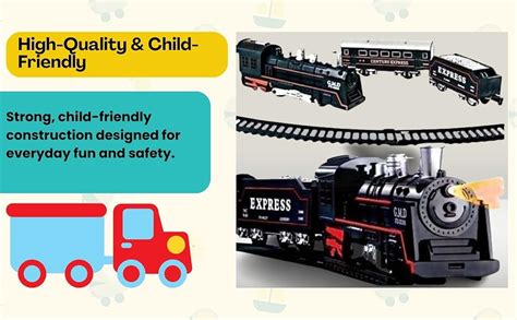 Braintastic Rail King Electric Train Set for Kids|16-Piece Classic ...
