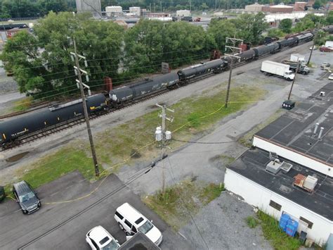 An aerial shot of where human remains were found in Steelton, Pa ...
