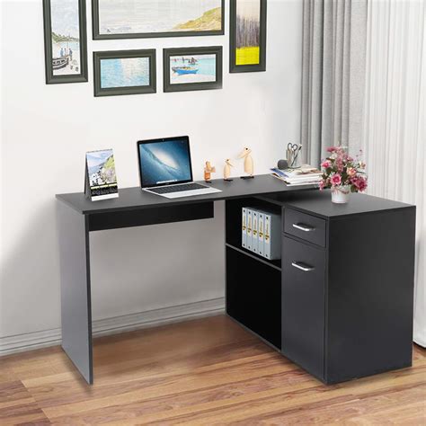 Buy Kehaoy 68" 180° Rotating Corner Computer Desk Modern L-Shaped Home ...